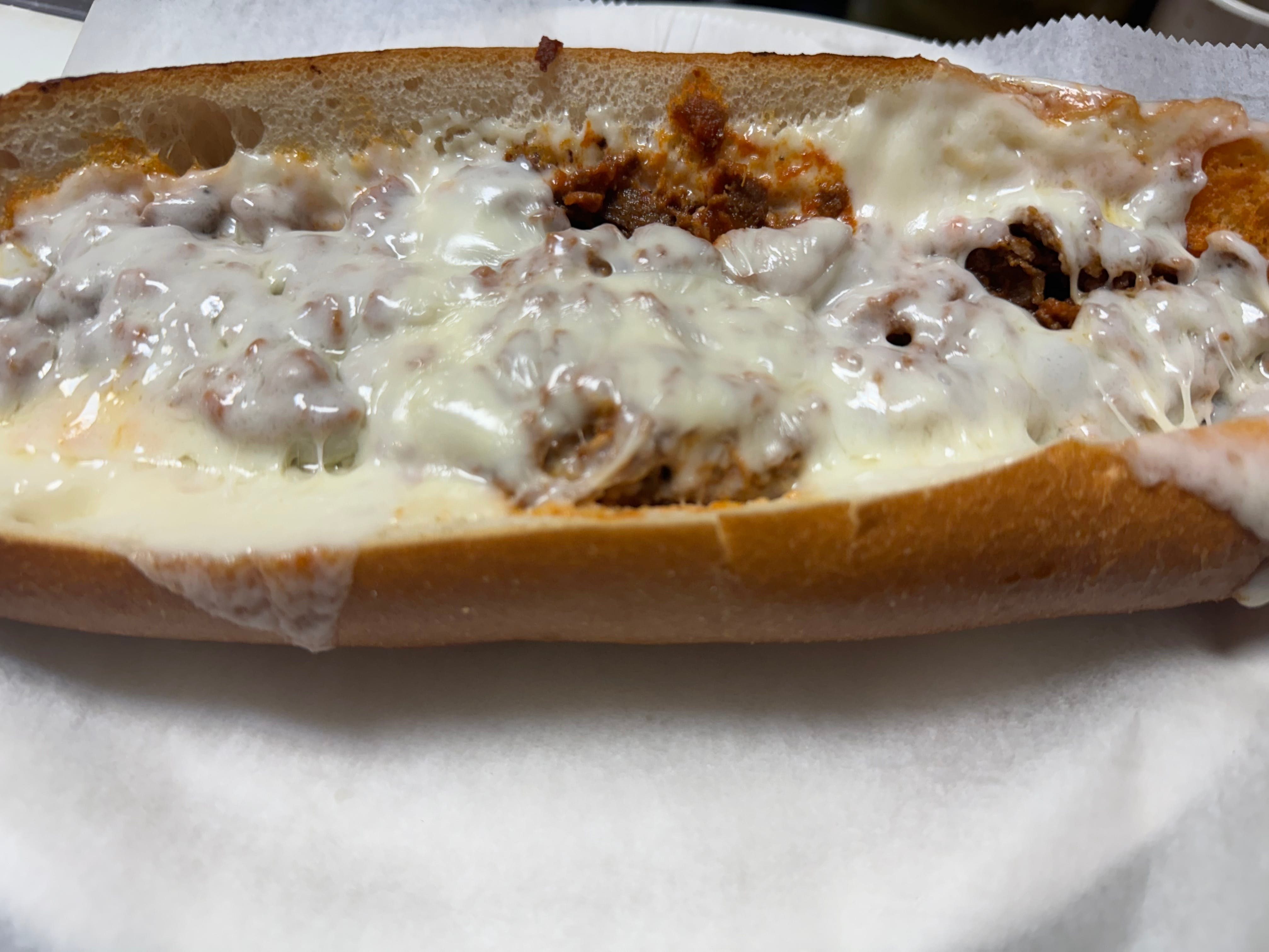 Pizza Steak Sandwich.