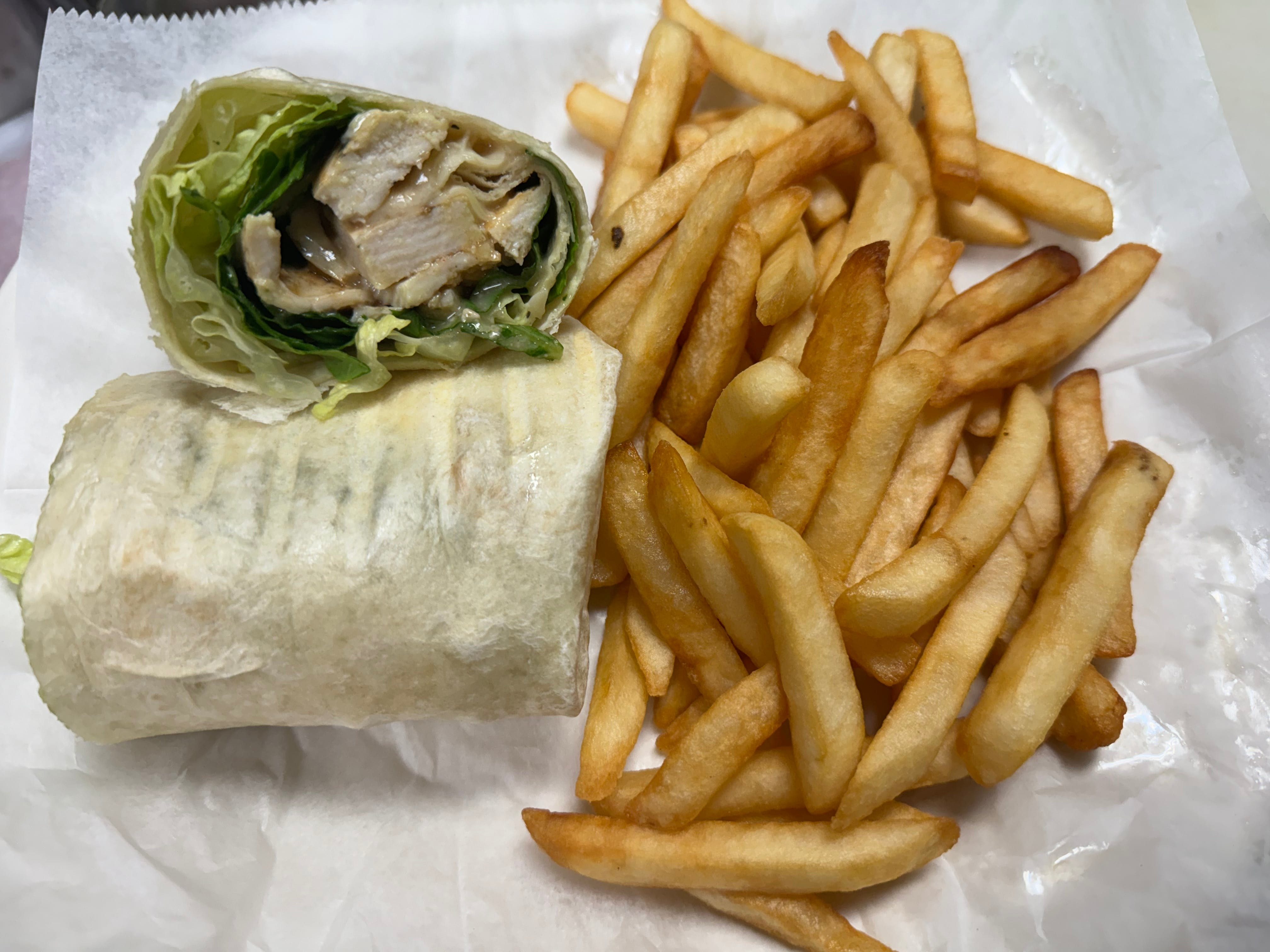 Grilled Chicken Caesar Wrap.